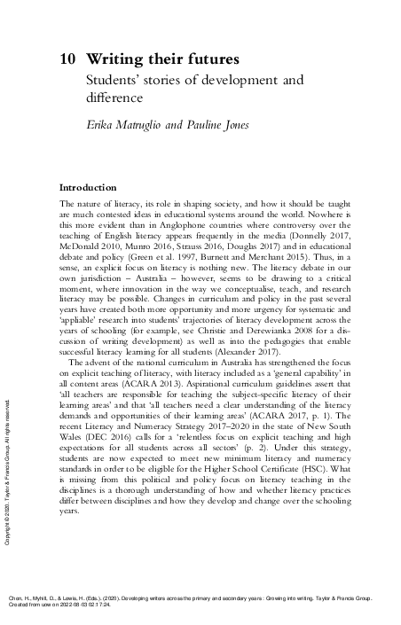 (PDF) Writing their futures