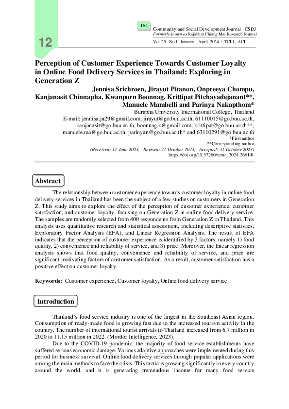 (PDF) Perception of Customer Experience Towards Customer Loyalty in ...