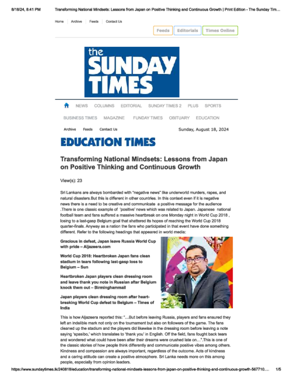(PDF) Transforming National Mindsets: Lessons from Japan on Positive ...