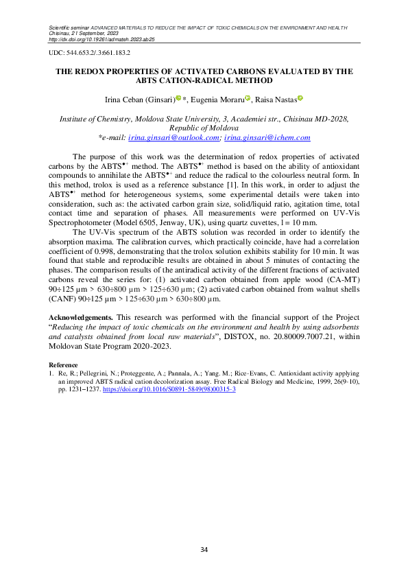 (PDF) The redox properties of activated carbons evaluated by the ABTS ...