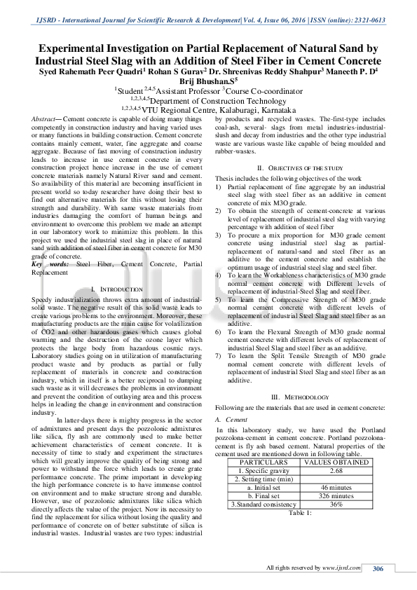 (PDF) Experimental Investigation on Partial Replacement of Natural Sand ...