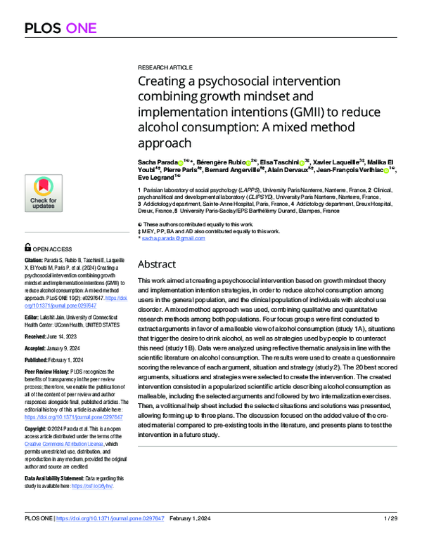(PDF) Creating a psychosocial intervention combining growth mindset and ...