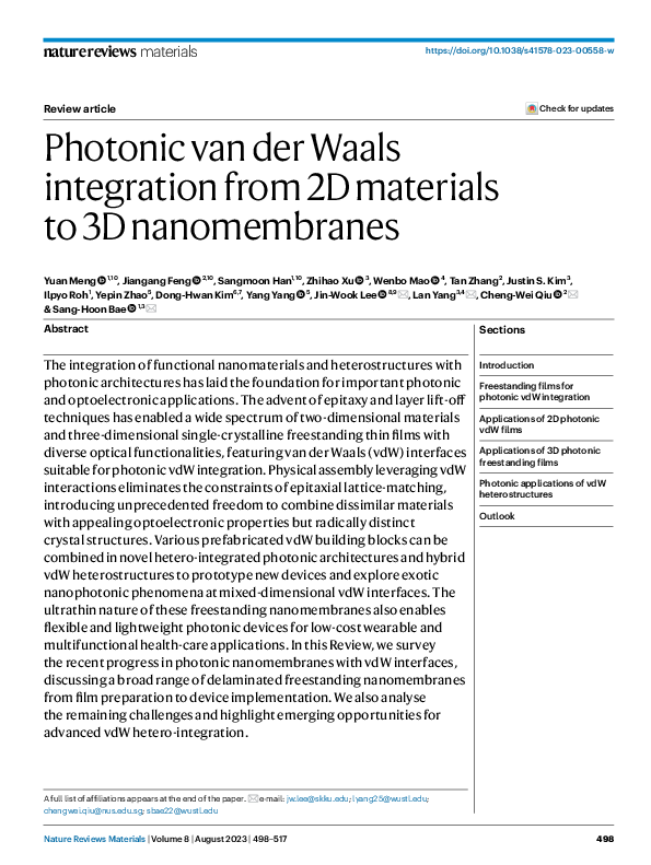 (PDF) Photonic van der Waals integration from 2D materials to 3D ...