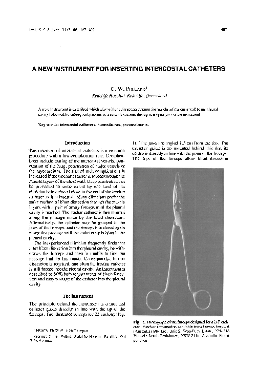 (PDF) A New Instrument for Inserting Intercostal Catheters