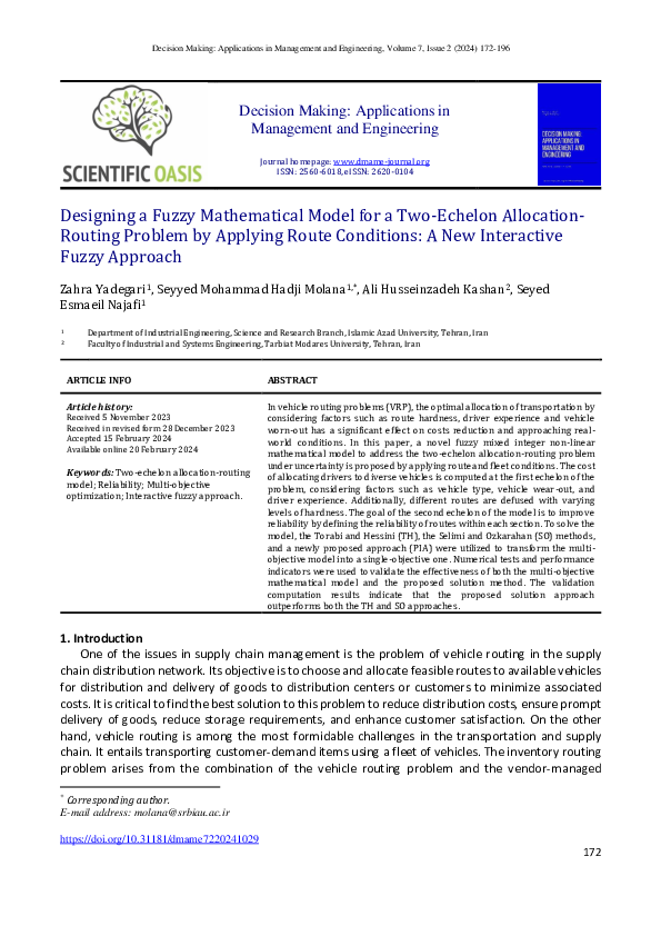 (PDF) Designing a Fuzzy Mathematical Model for a Two-Echelon Allocation ...