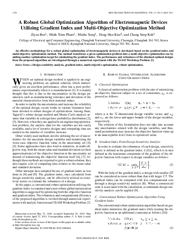 (PDF) A Robust Global Optimization Algorithm of Electromagnetic Devices ...