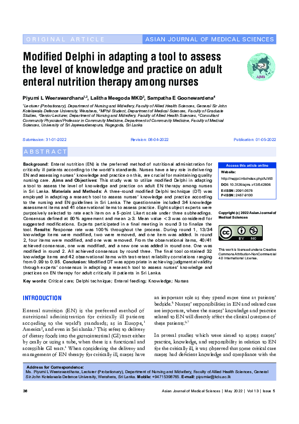 (PDF) Modified Delphi in adapting a tool to assess the level of ...