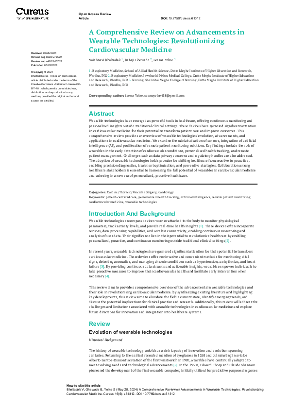 (PDF) A Comprehensive Review on Advancements in Wearable Technologies ...