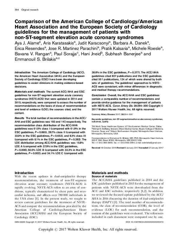 (PDF) Comparison of the American College of Cardiology/American Heart ...