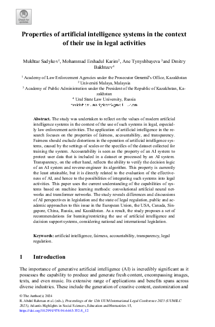 (PDF) Properties of artificial intelligence systems in the context of ...