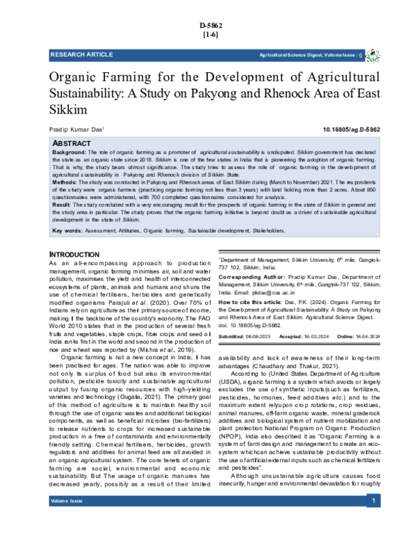 (PDF) Organic Farming for the Development of Agricultural ...