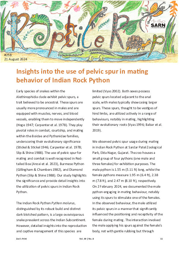 (PDF) Insights into the use of pelvic spur in mating behavior of Indian ...
