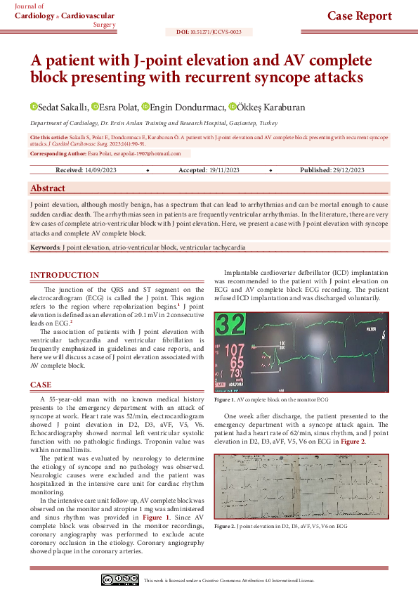 (PDF) A patient with J-point elevation and AV complete block presenting ...