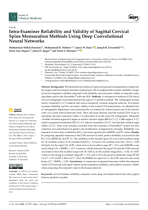 (PDF) Intra-Examiner Reliability and Validity of Sagittal Cervical ...