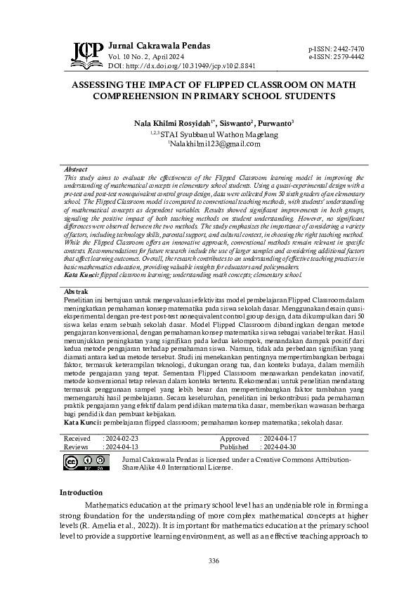 (PDF) Assessing the Impact of Flipped Classroom on Math Comprehension ...