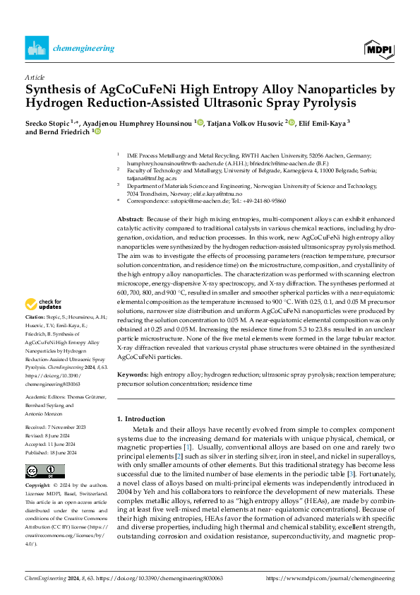 (PDF) Synthesis of AgCoCuFeNi High Entropy Alloy Nanoparticles by ...
