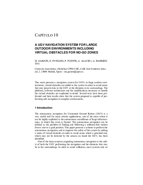 (PDF) A UGV Navigation System for Large Outdoor Environments Including ...