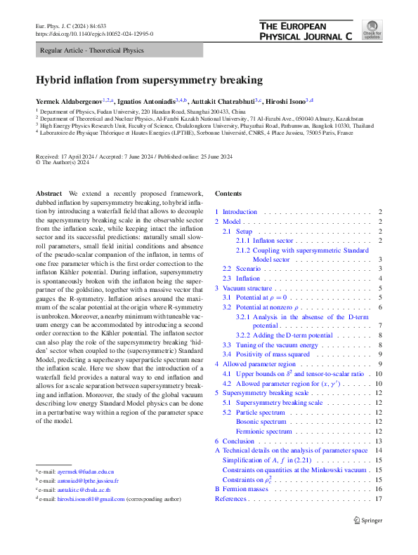 (PDF) Hybrid inflation from supersymmetry breaking