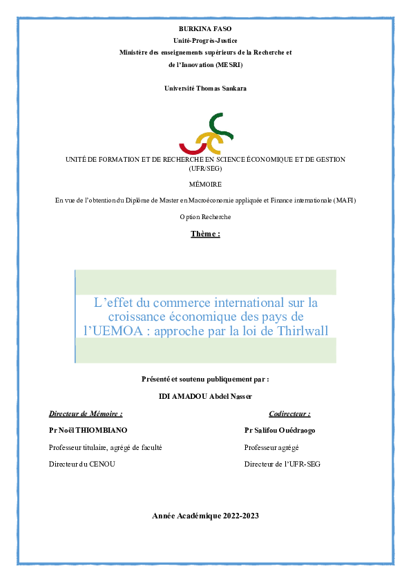 (PDF) L’effet du commerce international sur la croissance économique ...