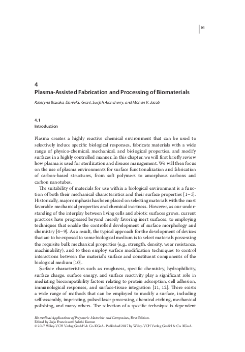 (PDF) Biomedical Applications of Polymeric Materials and Composites ...