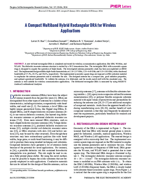 (PDF) A Compact Multiband Hybrid Rectangular DRA for Wireless Applications