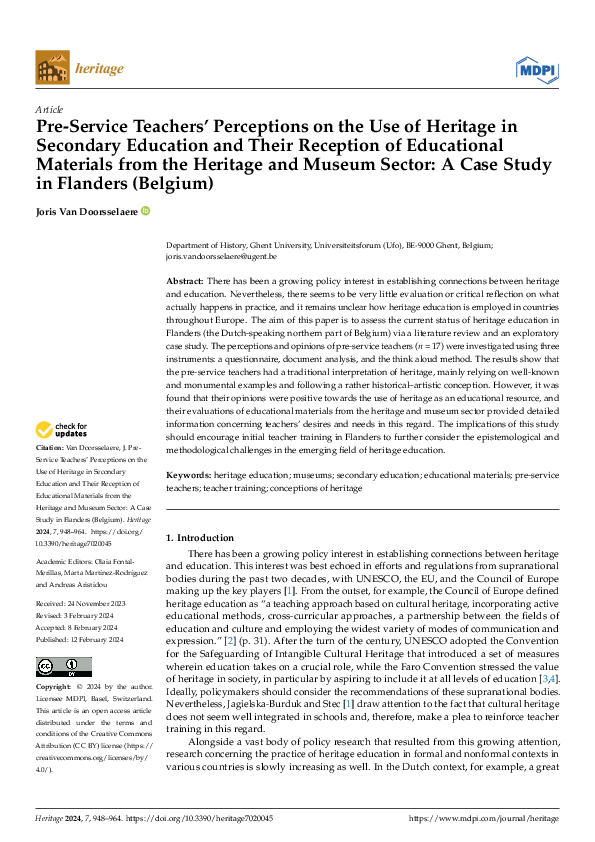(PDF) Pre-Service Teachers’ Perceptions on the Use of Heritage in ...