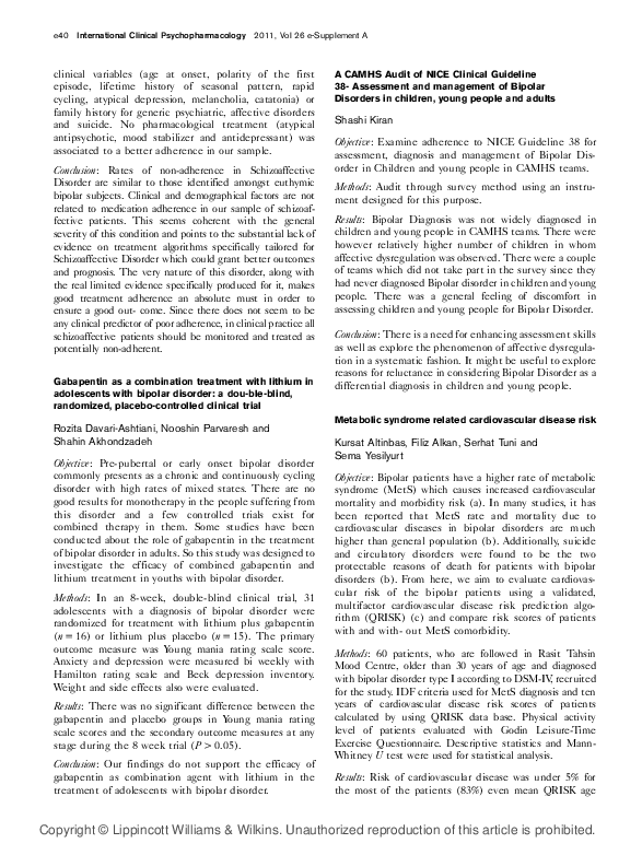 gabapentin in bipolar