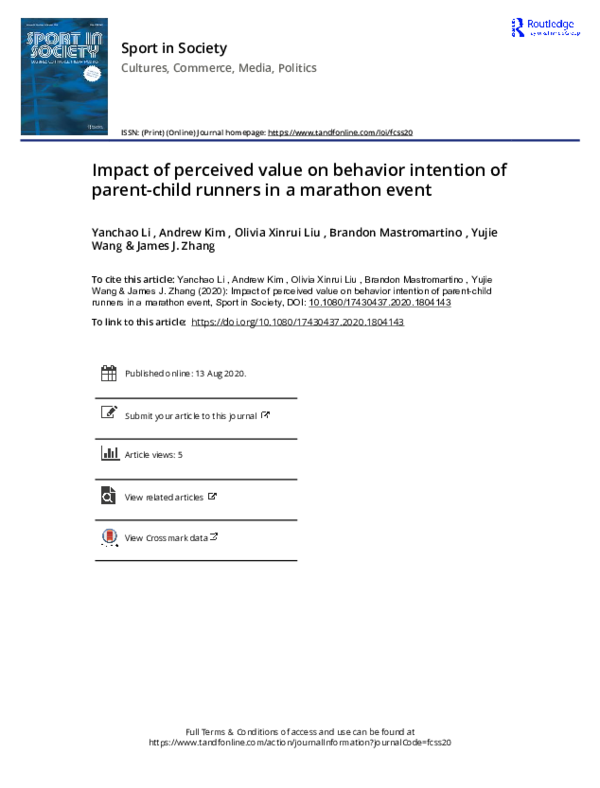 (PDF) Impact of perceived value on behavior intention of parent-child ...