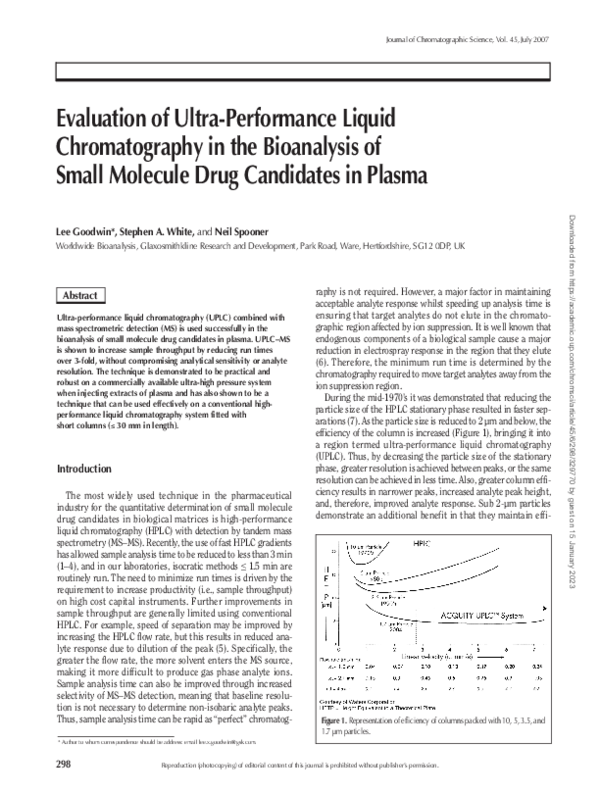 (PDF) Evaluation of Ultra-Performance Liquid Chromatography in the ...
