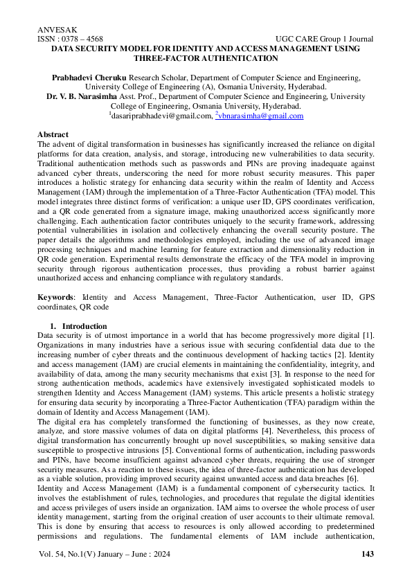 (PDF) DATA SECURITY MODEL FOR IDENTITY AND ACCESS MANAGEMENT USING ...