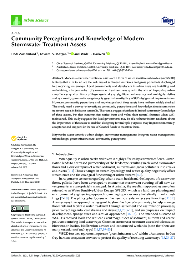 (PDF) Community Perceptions and Knowledge of Modern Stormwater ...