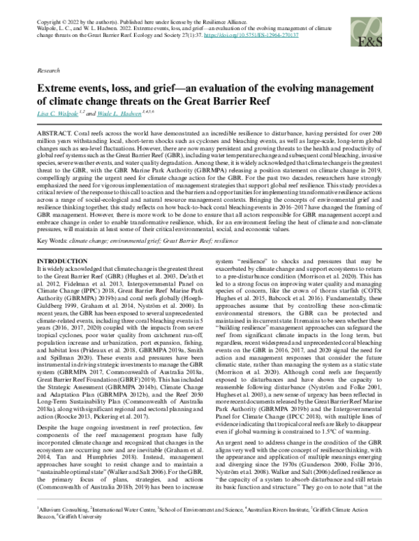 (PDF) Extreme events, loss, and grief—an evaluation of the evolving ...