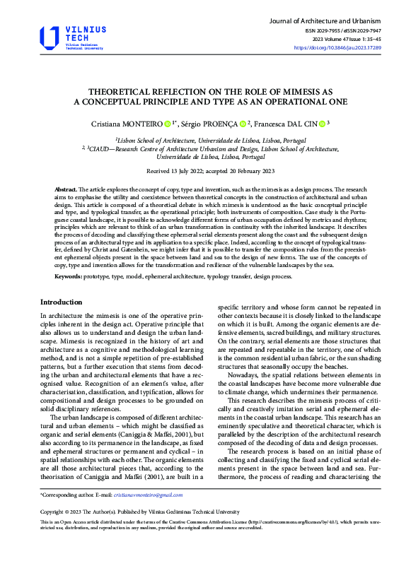 (PDF) Theoretical Reflection on the Role of Mimesis as a Conceptual ...