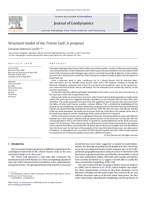 (PDF) Structural model of the Trieste Gulf: A proposal