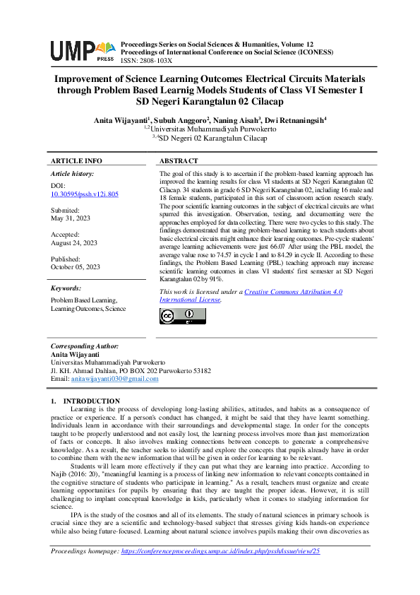 (PDF) Improvement of Science Learning Outcomes Electrical Circuits ...