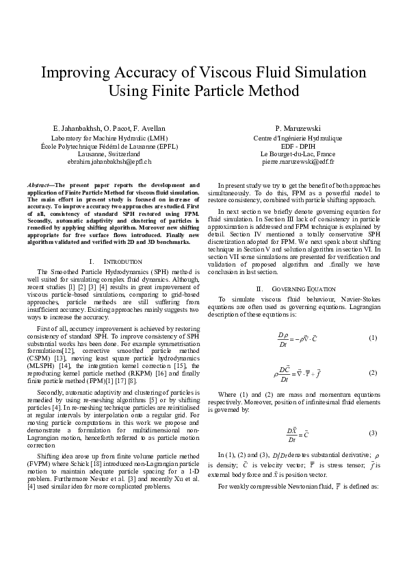 (PDF) Improving Accuracy of Viscous Fluid Simulation Using Finite ...
