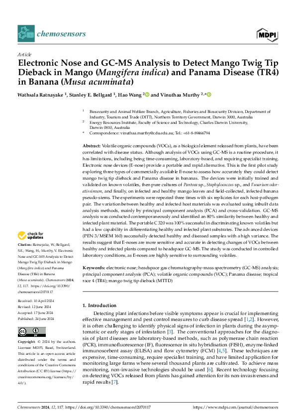 (PDF) Electronic Nose and GC-MS Analysis to Detect Mango Twig Tip ...