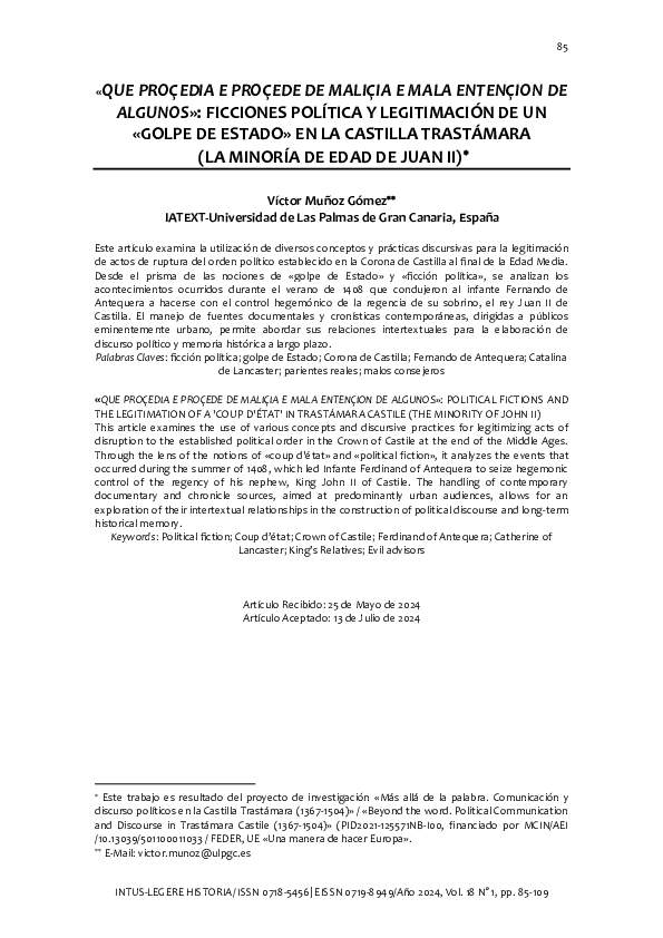 (PDF) «Que proçedia e proçede de maliçia e mala entençion de algunos ...