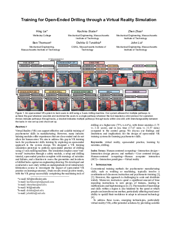 (PDF) Training for Open-Ended Drilling through a Virtual Reality Simulation