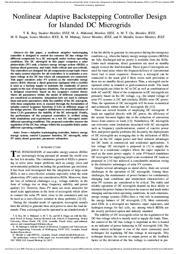 (PDF) Nonlinear adaptive-backstepping controller design for a matrix ...