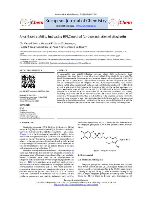 (PDF) A validated stability indicating HPLC method for determination of ...