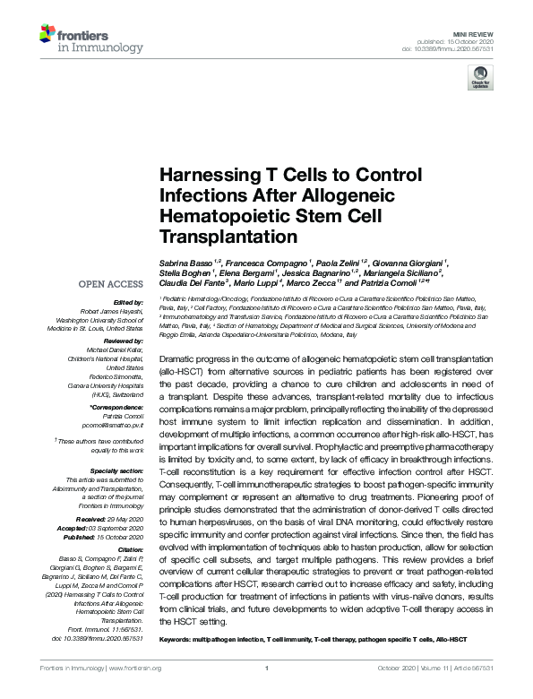 (PDF) Harnessing T Cells to Control Infections After Allogeneic ...