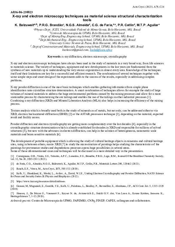 (PDF) X-ray and electron microscopy techniques as materials science ...