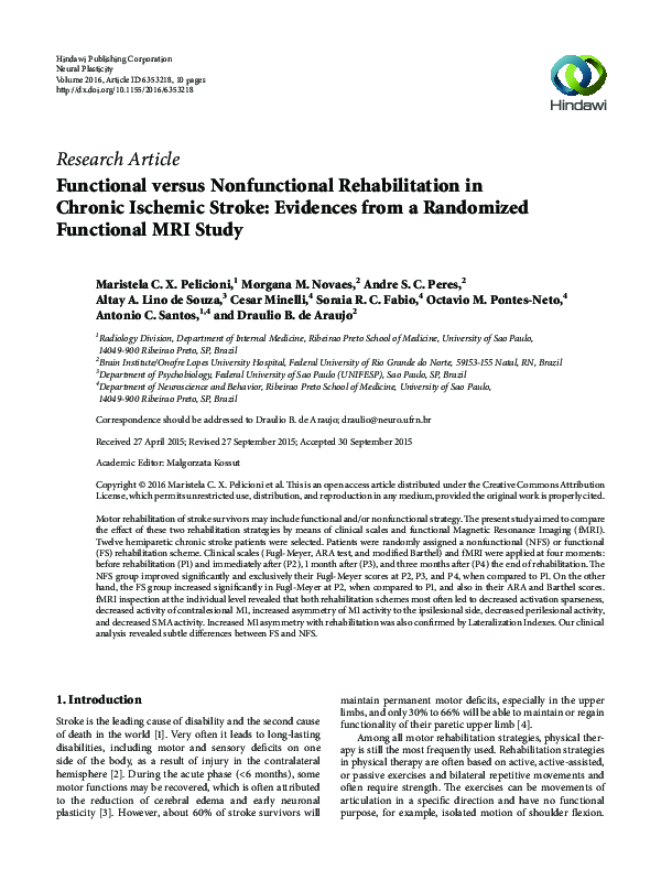 (PDF) Functional versus Nonfunctional Rehabilitation in Chronic ...