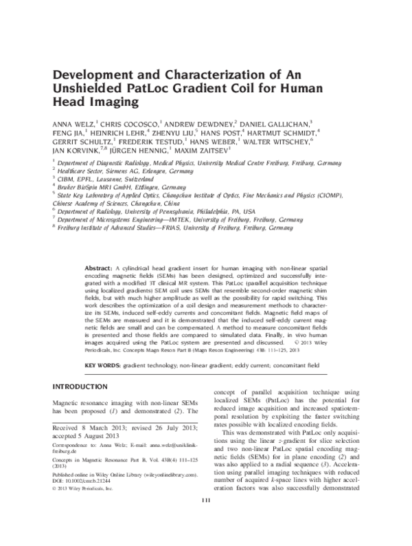 (PDF) Development and Characterization of An Unshielded PatLoc Gradient ...