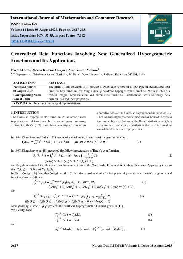 (PDF) Generalized Beta Functions Involving New Generalized ...