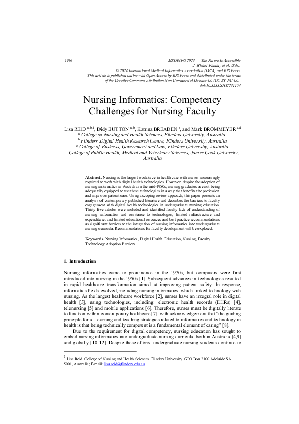 (PDF) Nursing Informatics: Competency Challenges for Nursing Faculty