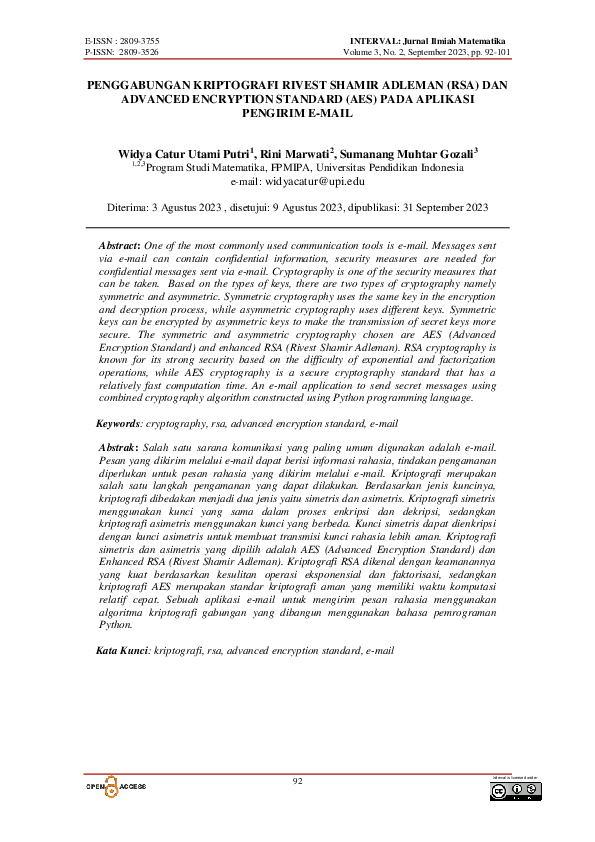 (PDF) Penggabungan Kriptografi Rivest Shamir Adleman (Rsa) Dan Advanced ...