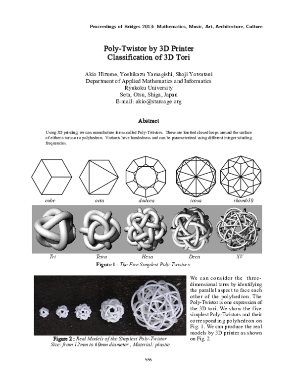 (PDF) Poly-Twistor by 3D Printer Poly-Twistor by 3D Printer ...