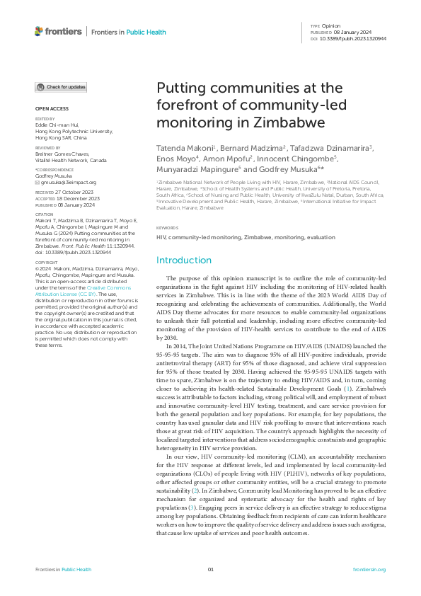 (PDF) Putting communities at the forefront of community-led monitoring ...